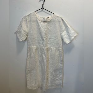 Cream linen white dress